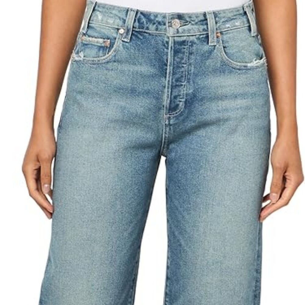 PAIGE Alexis Covered Button Fly Vintage Barrel Jeans